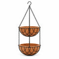 2-Tier Coir Hanging Basket Set 8 inch