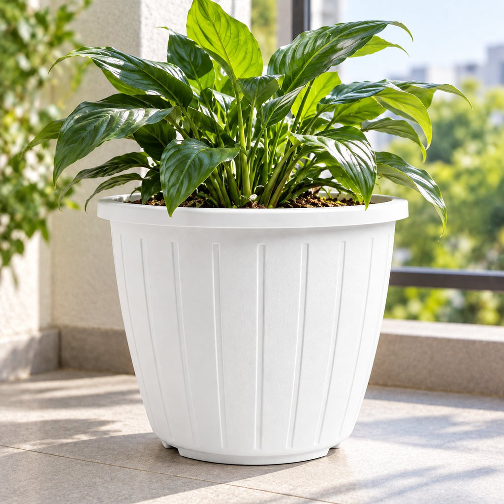 Dura Pot 10 inch – White Planter (Pack of 4)
