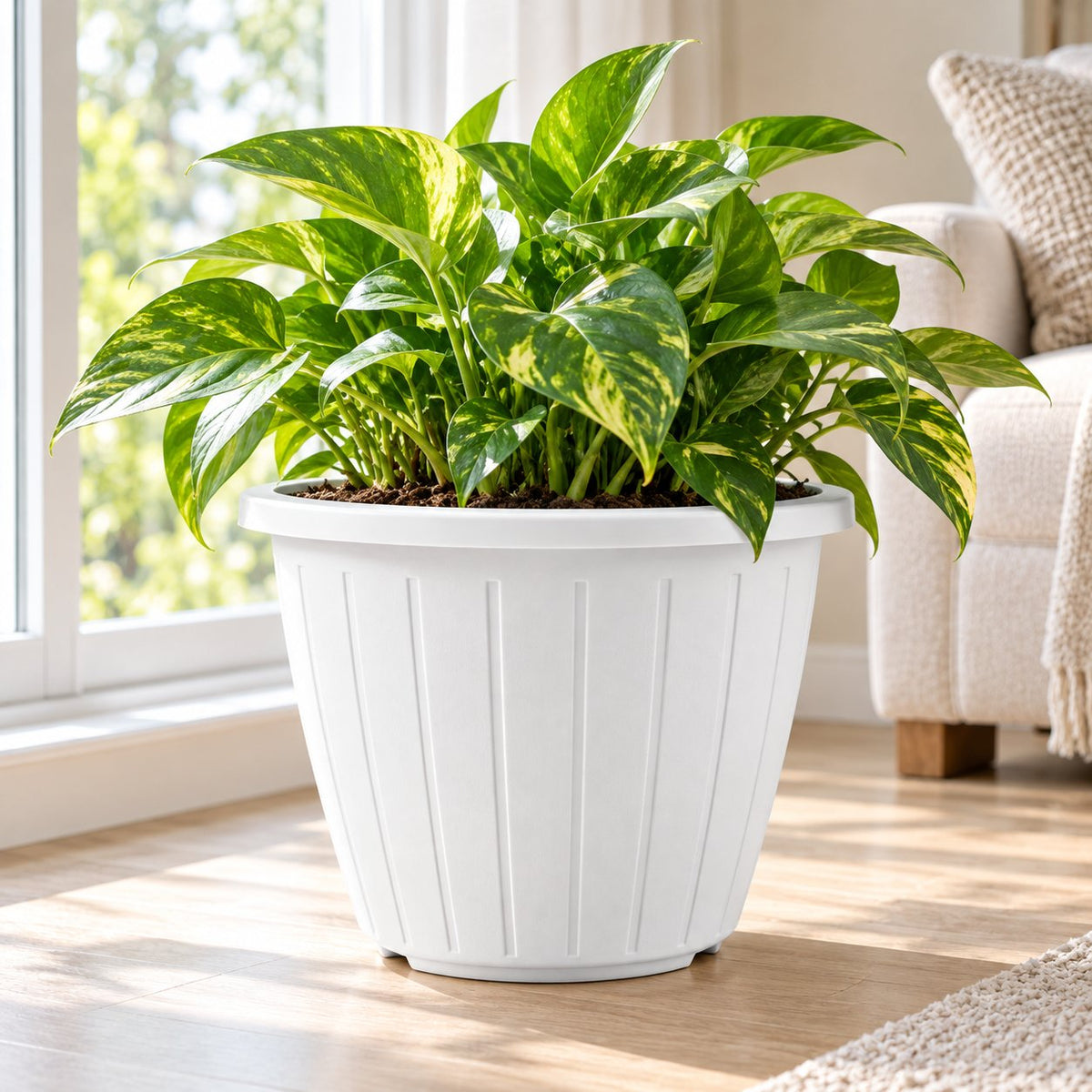 Dura Pot 10 inch – White Planter (Pack of 4)