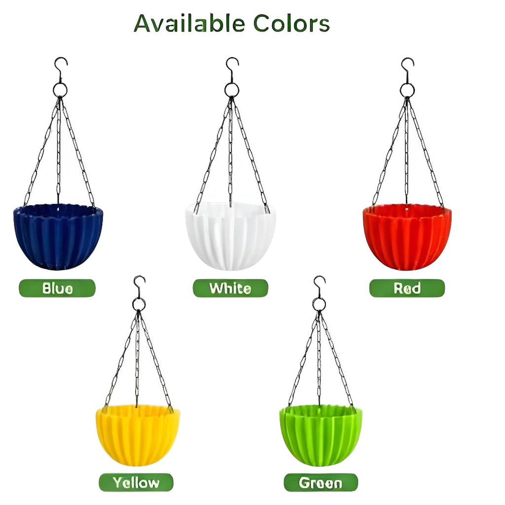 Karizma hanging planter available colours: blue, white, red, yellow, green