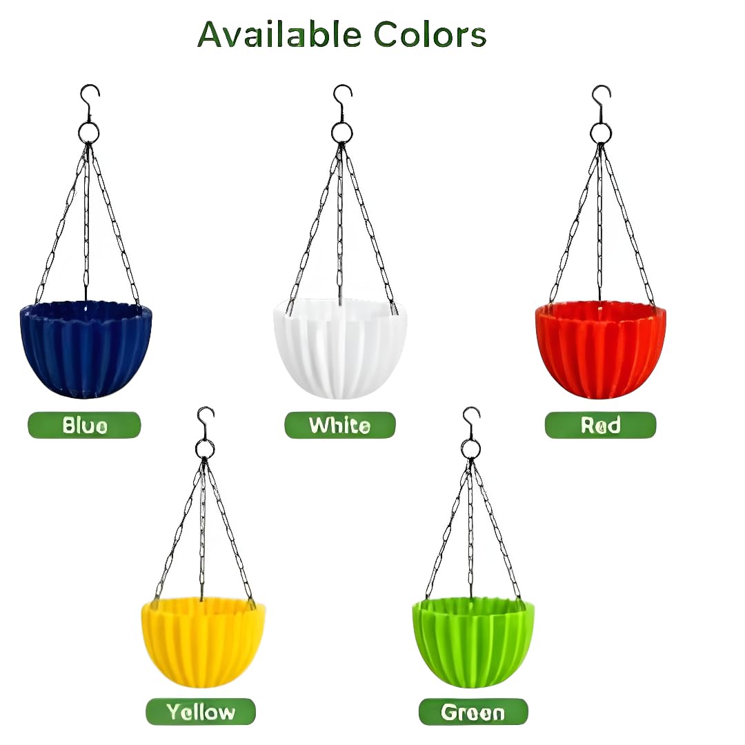 Karizma hanging planter available colours: blue, white, red, yellow, green