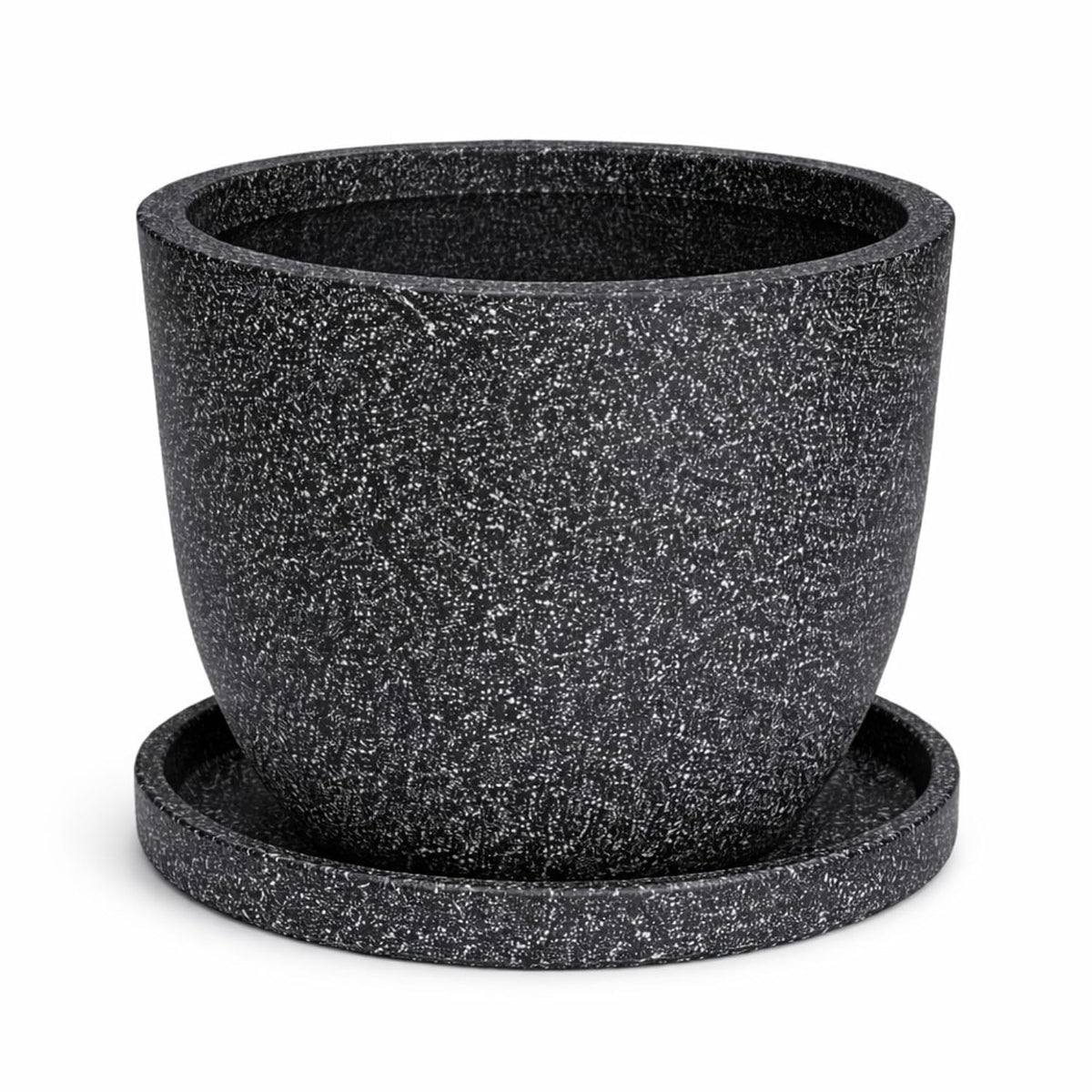 Roto cool pot with tray - black speckled