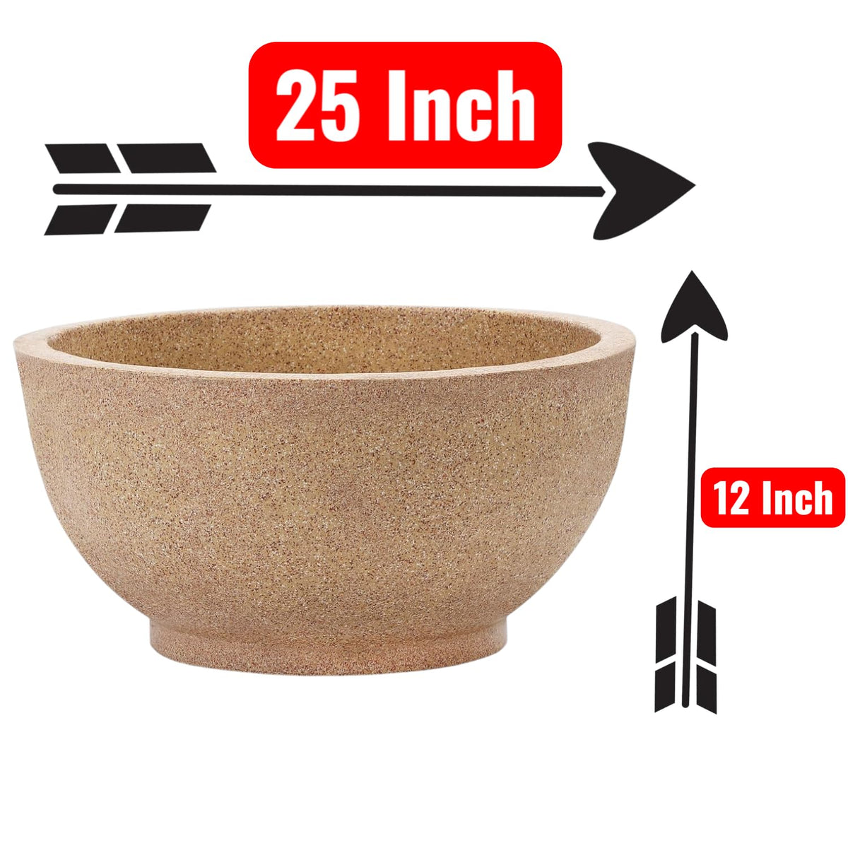 25 inch bowl planter size