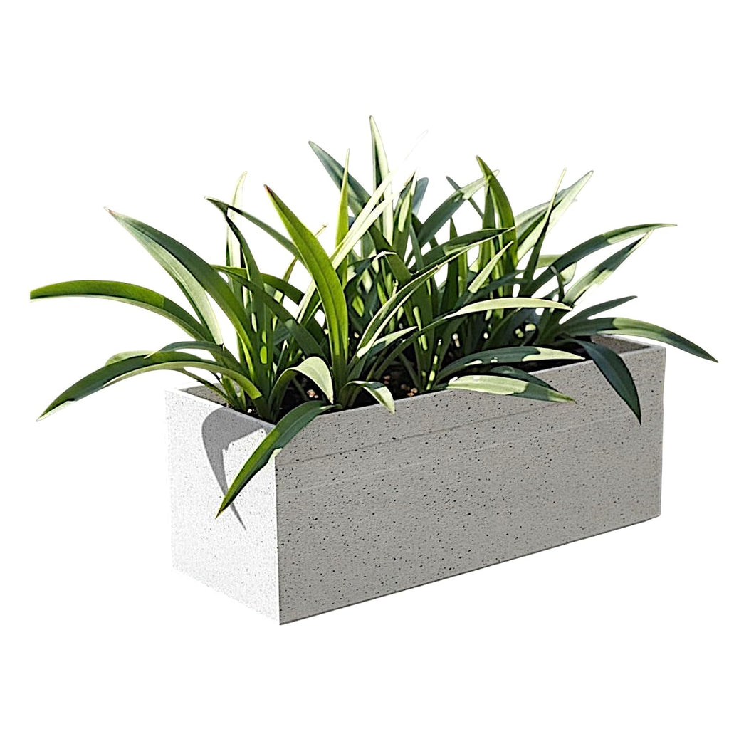 Rectangular window planter - white speckled