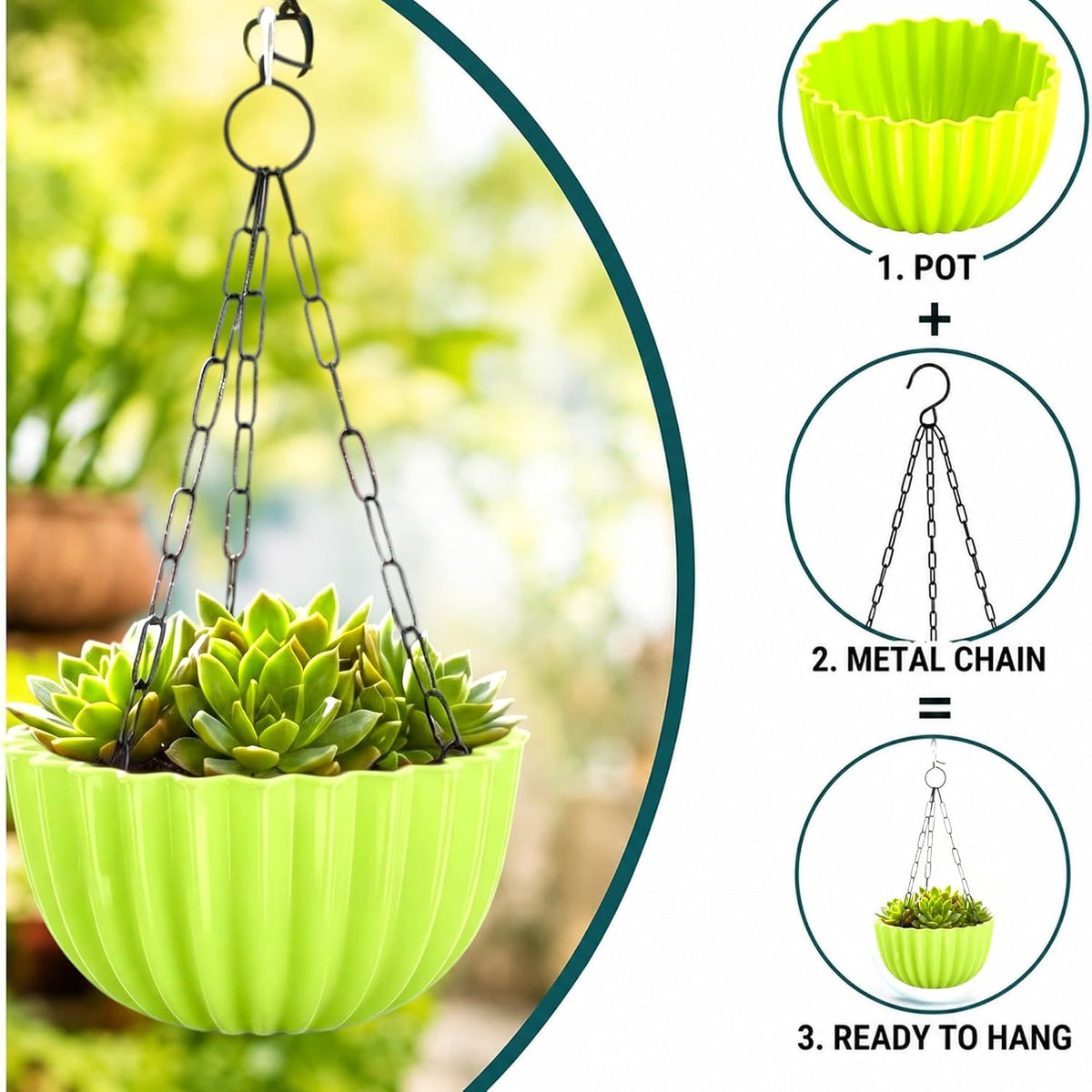 Karizma hanging planter - green