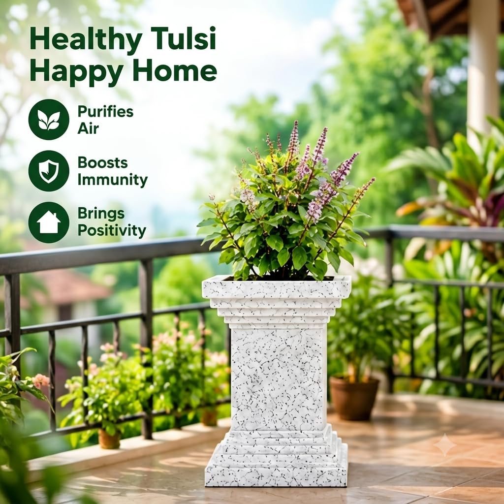 Tulsi planter on a balcony