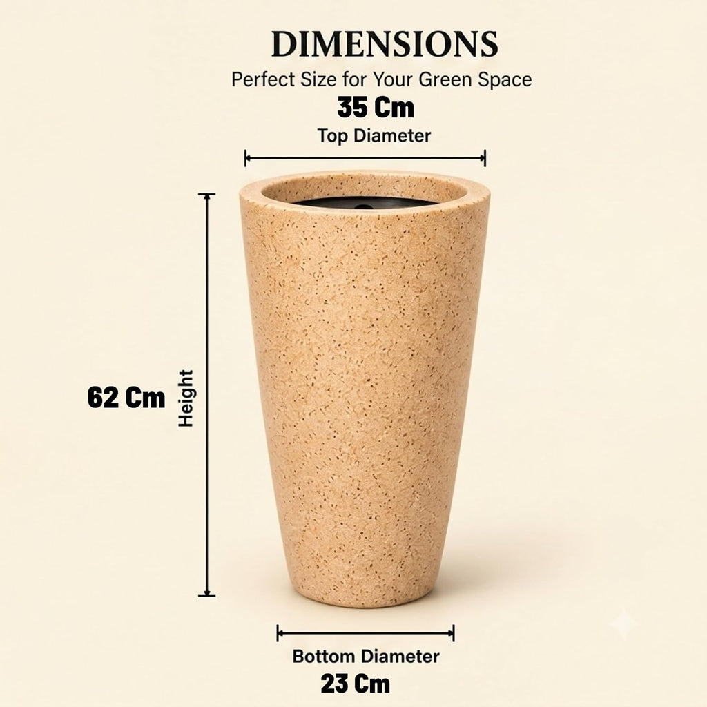 Tall round planter dimensions