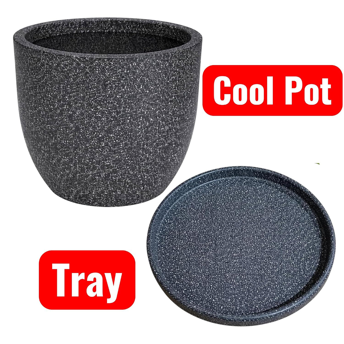 Cool pot with matching tray included